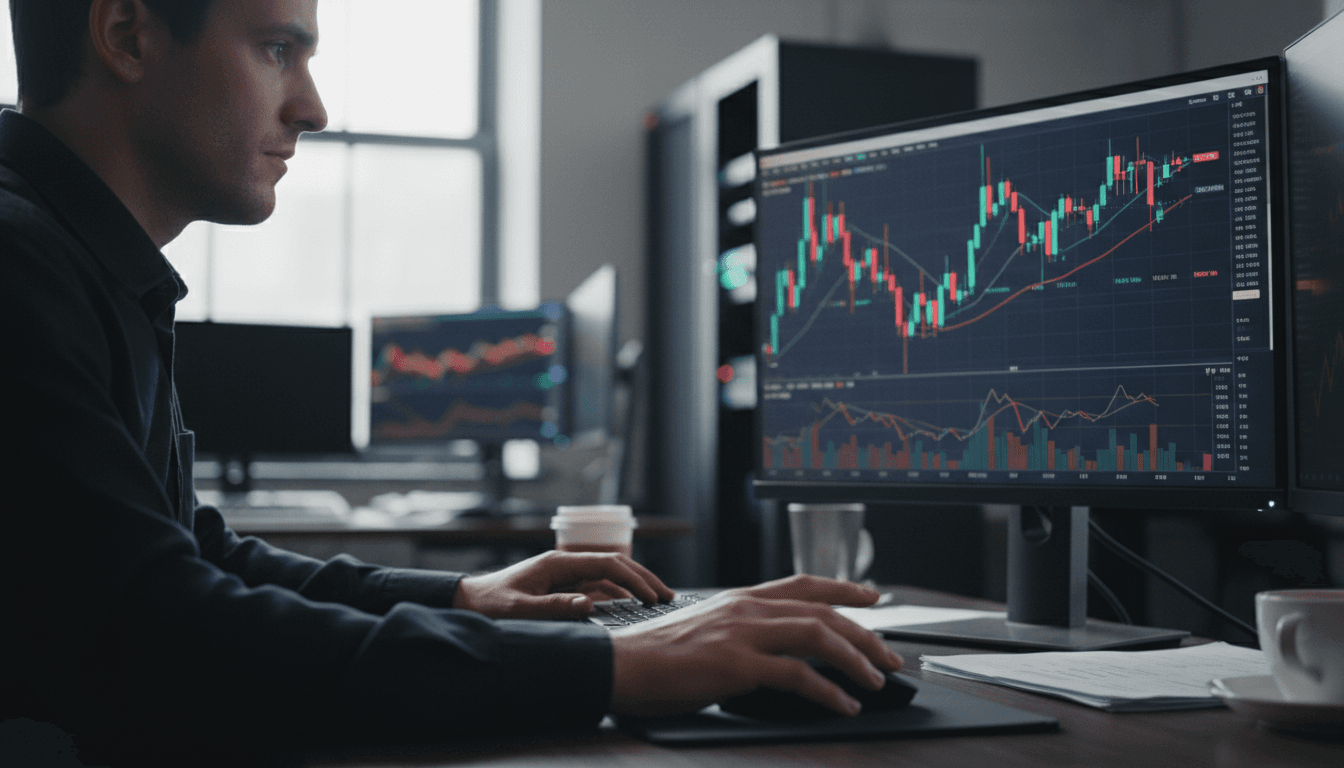 Trader executing decisions while monitoring GER30 market analysis