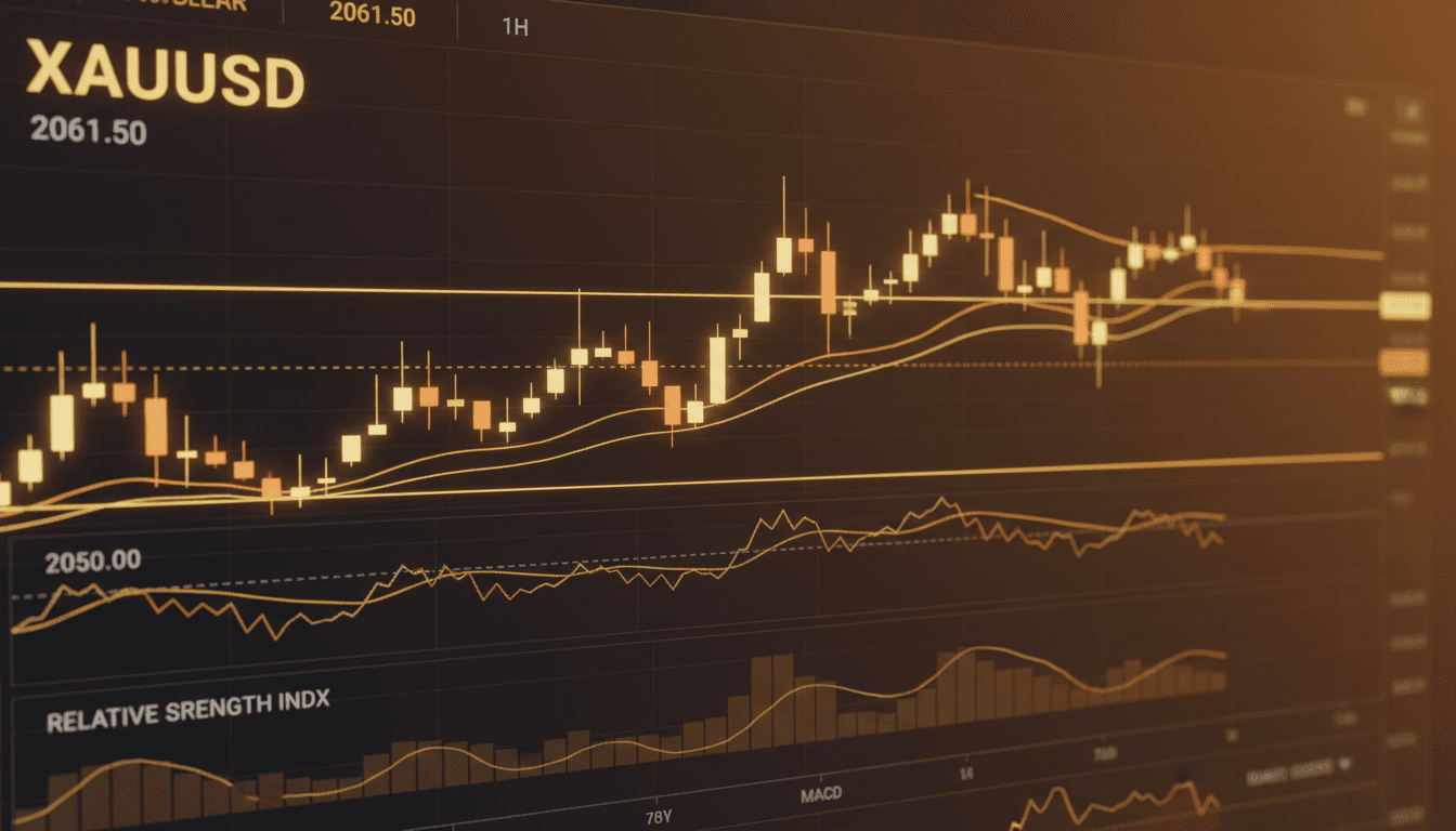 Detailed gold trading chart showing XAUUSD price action and technical analysis
