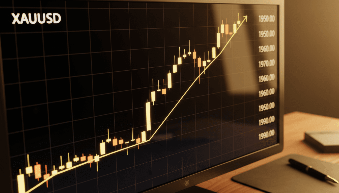 Gold XAUUSD real-time price chart with upward trend